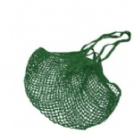 Algodón verde bolsa de malla con dos asas diferentes