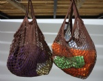 Coffe colour cotton string bag for shopping